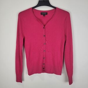 Banana Republic 100% Merino Wool Womens Pink Cardigan Medium Romantic